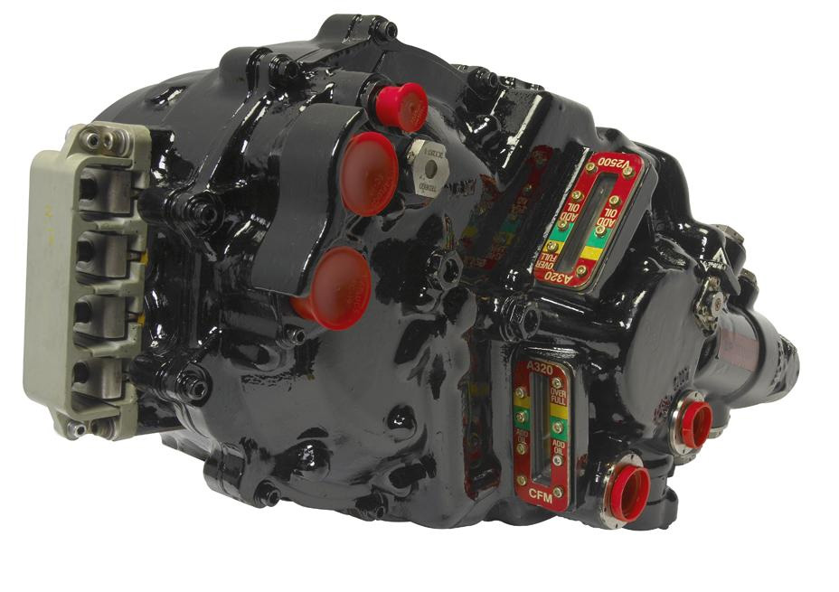 Aerospace transmission and gearbox assembly with hydraulic and oil-service connections